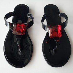 Women's  Sandals, W/Red Stone , Blac…